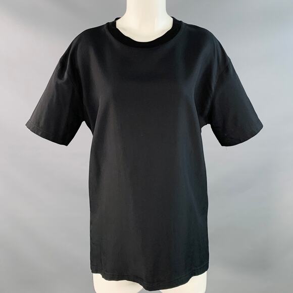 LANVIN Size M Black Viscose Short Sleeve T-Shirt - Picture 1 of 6